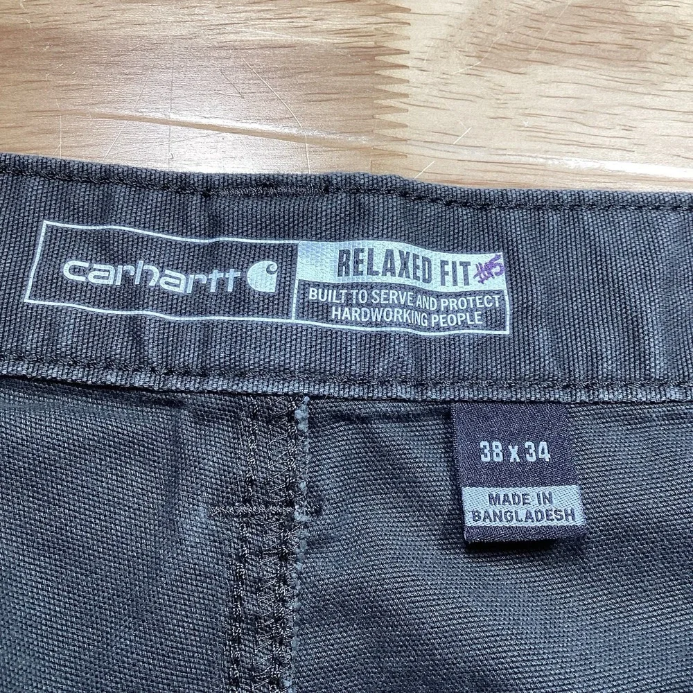 Carhartt BN2291-M Rugged Flex Relaxed Fit Canvas Work Pants 38x33 Gray